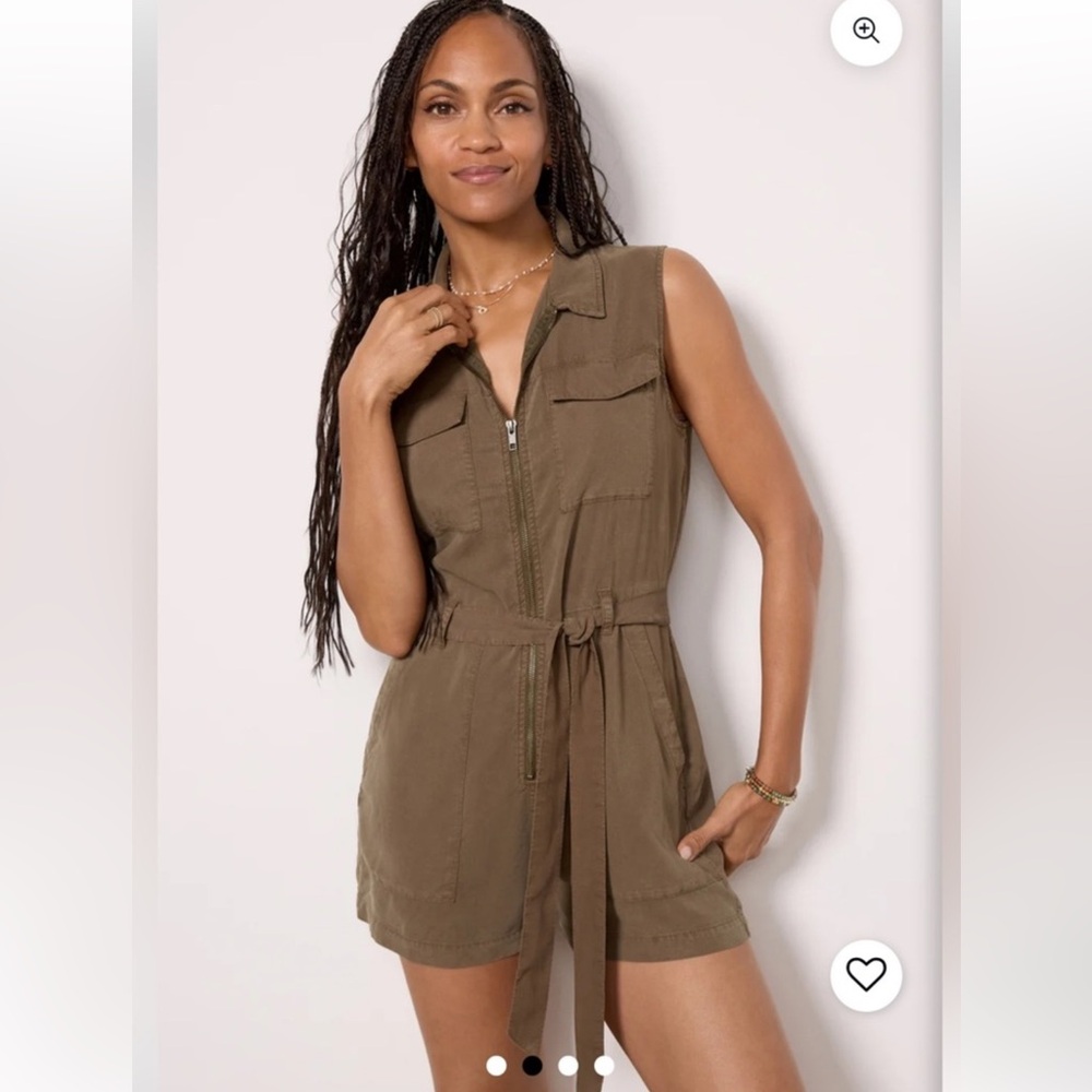 Cloth & Stone Olive Zippered Jumpsuit